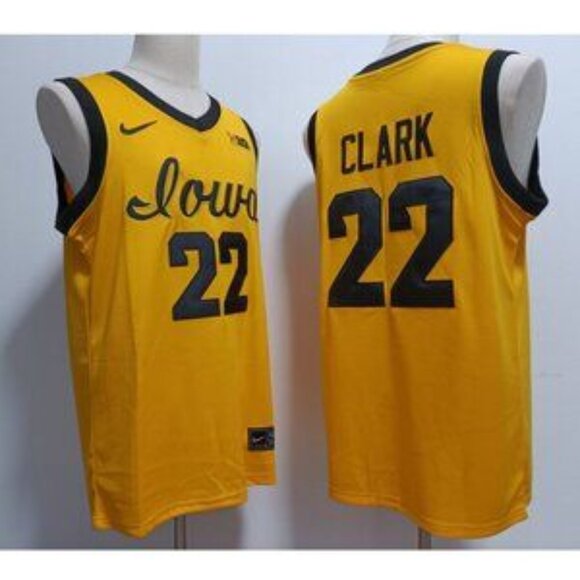 Mens 22 Caitlin Clark Golden Stitched Jersey